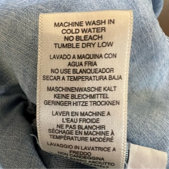 ANTHROPOLOGIE Cloth & Stone Chambray Romper Blue Long Sleeve Size Small - Picture 15 of 16